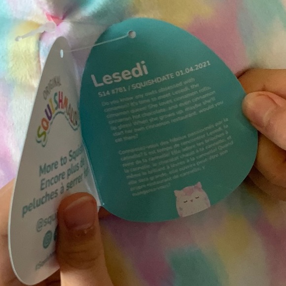 Squishmallow Lesedi, Purple, Pink And Blue Owl 14" NWT - Picture 4 of 4